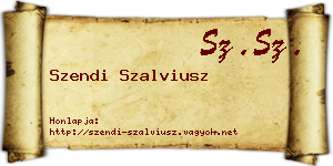 Szendi Szalviusz névjegykártya